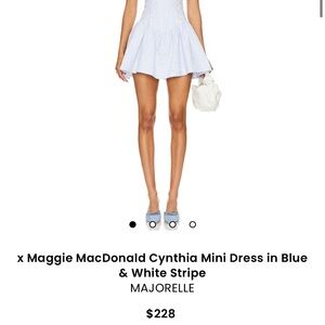 MAJORELLE Cynthia Mini Dress in Blue and White